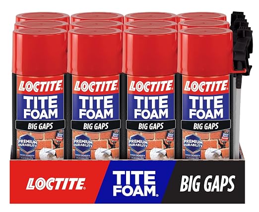 Loctite Tite Foam Big Gaps Spray Foam Sealant, 12 fl oz Can, 12 Pack by Loctite