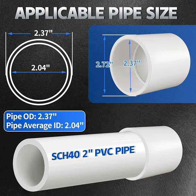 6Pcs White 2 inch PVC Coupling, Socket x Socket, Furniture Build Grade Sch40 - Image 3