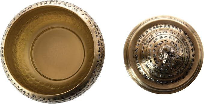 Round Hammered Metal Container - Image 3