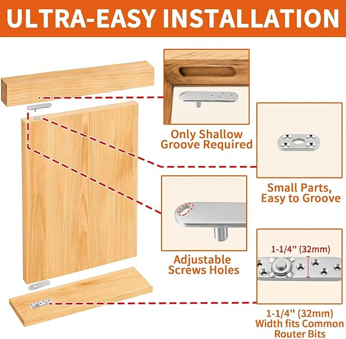 Heavy Duty Pivot Hinge Hold Open Hidden Door Hinge - Image 4