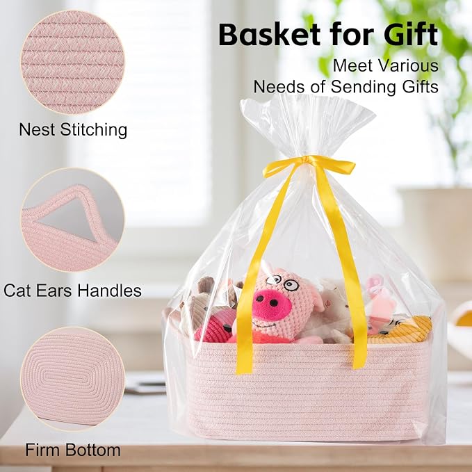 OIAHOMY Woven Basket, Gift Basket Empty - Image 3