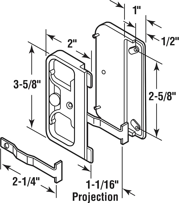 Prime-Line A 142 Black Plastic Mortise Style Screen Door Latch and Pull - Image 3