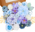 Artificial Flowers Combo Purple Flowers Mix Silk Flowers Dahlia Roses by FloweroyalCrafts