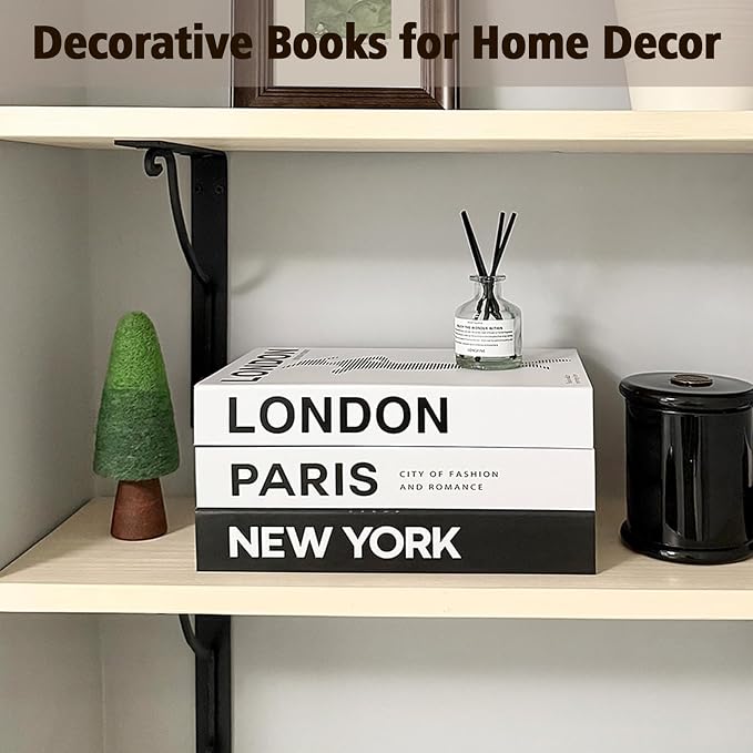 Decorative Books Set of 3, Faux Coffee Table Books - Image 3
