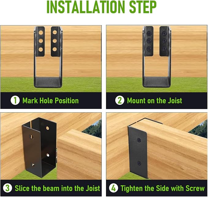 12 Pcs Concealed Joist Hangers, 2x4 Outdoor Beam Brackets - Image 4