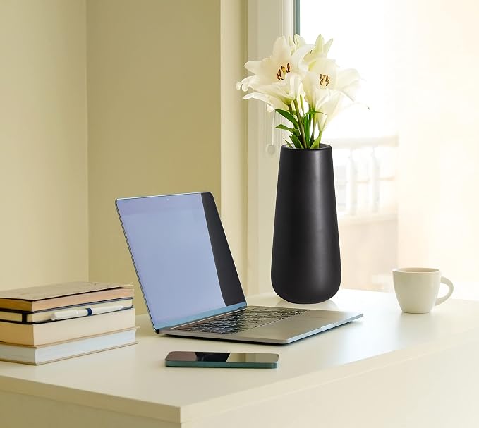 D'vine Dev 8 Inch Ceramic Flower Vase Matte Finishing, Minimalist Design - Image 5