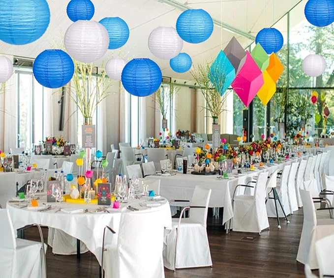 24pcs Hanging Round Paper Lanterns - Image 6