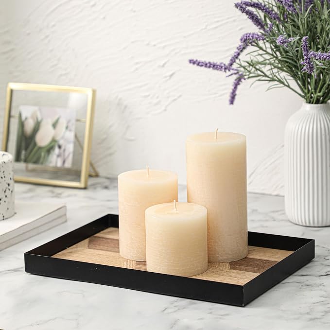 3x6 Inch Ivory Pillar Candles Set of 3 - Image 2