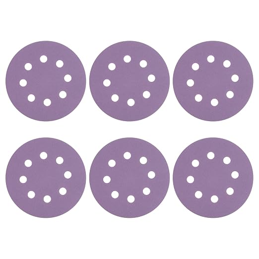 HARFINGTON 10Pcs 5Inch Sanding Disc 8 Hole 100Grit Purple Aluminum Oxide | Hook by HARFINGTON