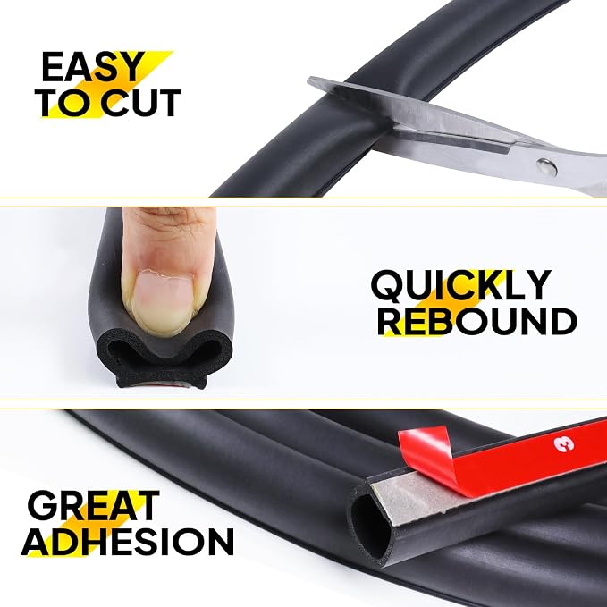D-Shape Weather Stripping 3/8"×1/4" Heavy Duty Seal Strip 48FT | D-Shape Rubber - Image 4