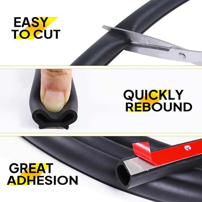 D-Shape Weather Stripping 3/8"×1/4" Heavy Duty Seal Strip 24FT | D-Shape Rubber - Image 4