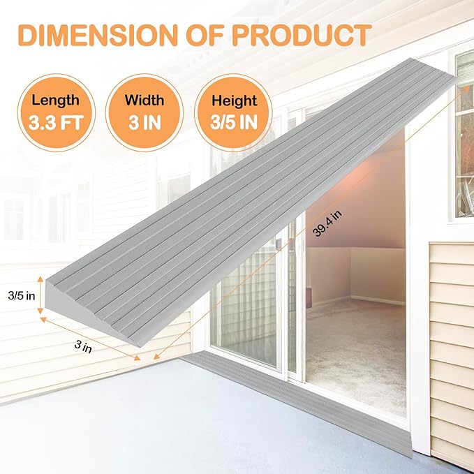 Threshold Ramps for Doorways Self-Adhesive Rubber Threshold Strip | Rubber - Image 2
