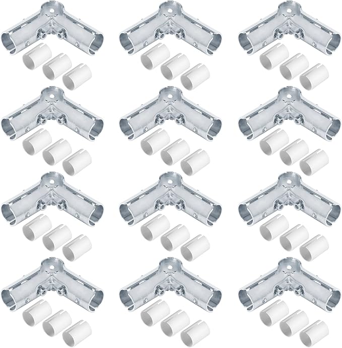 12 Sets 90 Degree 3 Way Cross Pipe Connector Clamps, Fits 1/2" EMT Conduit | - Image 6