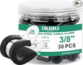 OURU 30pcs 3/8 Inch Stainless Steel Cable Clamps, Rubber Coated Cushioned by OURU