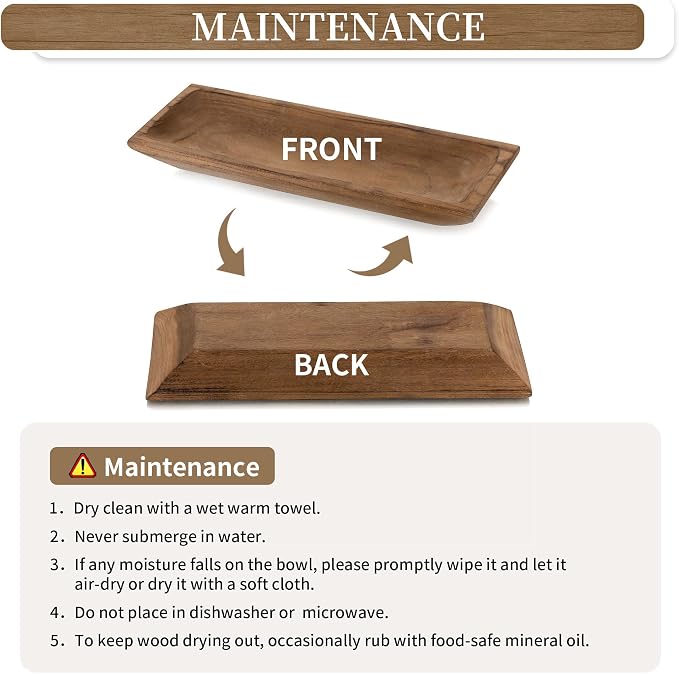 Hanobe Large Wood Decorative Dough Bowl - Image 7