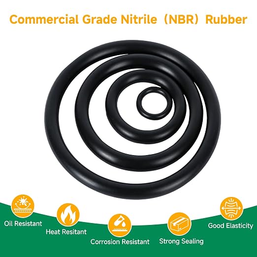1020 Pcs O Ring Kit, 20 Sizes Nitrile Rubber O Ring Assortment Kit | Universal - Image 3