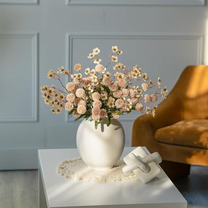 Faux Silk Pompon Mums Artificial Flowers - Image 7