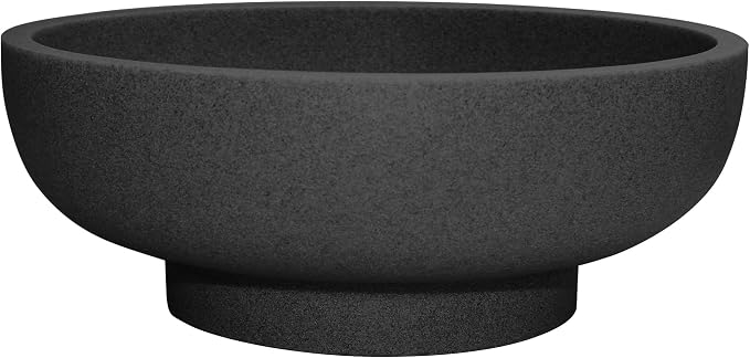 LIN CHUAN Decorative Bowl, Large Fruit Bowl, Artificial Stone Black | Fruit Bowl by LINCHUAN