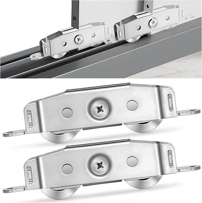 2 Pcs Sliding Patio Door Roller Stainless Steel Sliding Door Wheels | by Unknown