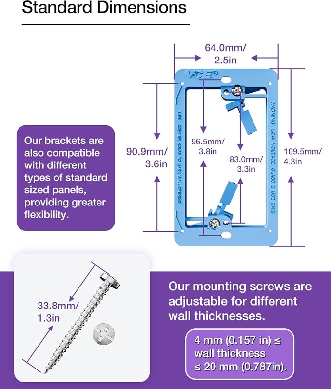 VCELINK Low Voltage Mounting Bracket, Flush Low Voltage Box, Flush Mount - Image 6