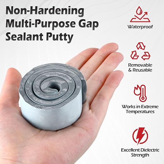1 Pack Moldable Silicone Putty Grey Solid Roll | 1.5 ft x 1 in Non Hardening - Image 3