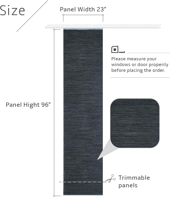 Replacement Fabric Panels for Sliding Glass Door, Fabric Only, Natural Woven - Image 5
