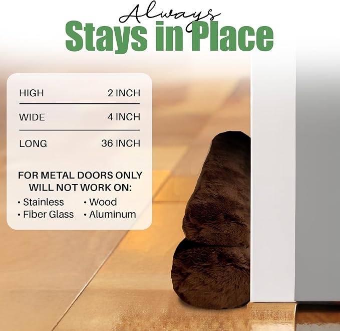 Evelots Magnetic Metal Door Draft Stopper-2 Pack-Extra Strong Magnets - Image 3
