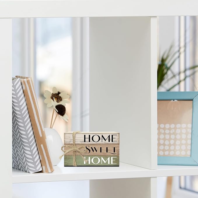Mini Decorative Books For Home Decor, Small Wood Book Stack For Table Decor - Image 4