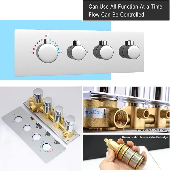 Polished Chrome Thermistatic Shower Mixing Valve | Concealed Mount, Pressure - Image 4