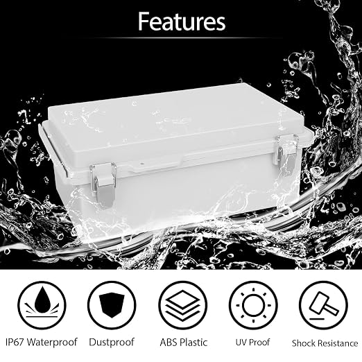 Electrical Box, IP67 Waterproof Hinged Cover Stainless Steel Latch Junction Box - Image 3