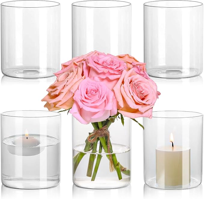 SUPMIND Glass Cylinder Vases 6Pcs by SUPMIND