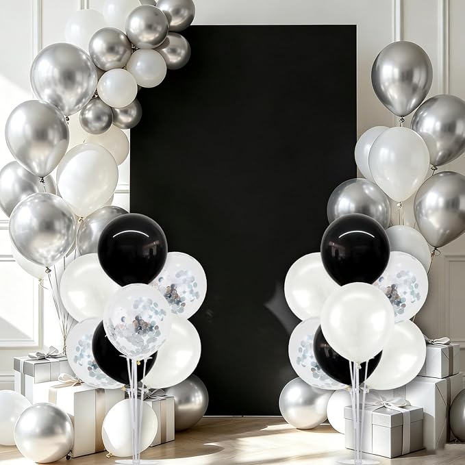 TONIFUL 4 Set Black and White Balloon Stand Balloon Centerpiece - Image 7