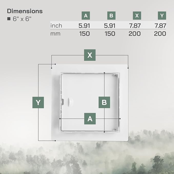 Vent Systems 6'' x 6'' Inch Metal Access Panel - Image 2