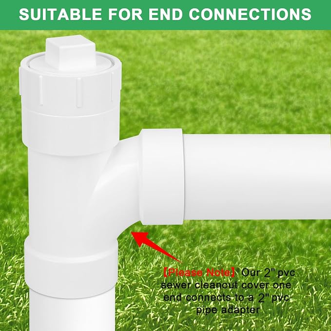 4Pack 2" PVC Sewer Cleanout Adapter - Image 2