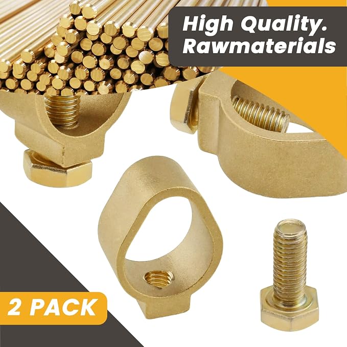 2 Pcs Direct Burial Ground Rod Clamp | 3/4" Diameter Copper Ground Rod Clamp - Image 4