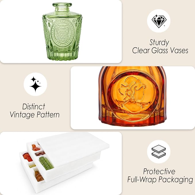 UPBUD Colored Glass Bud Vases Set of 36, Fall Vases - Image 9