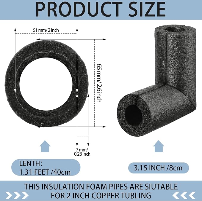 4 Pack Foam Pipe Insulation - Image 2