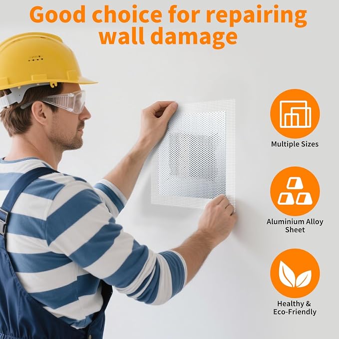 Wall Repair Patch Kit, 15 Pieces Aluminum Self-Adhesive Mesh Repair Patches - Image 2