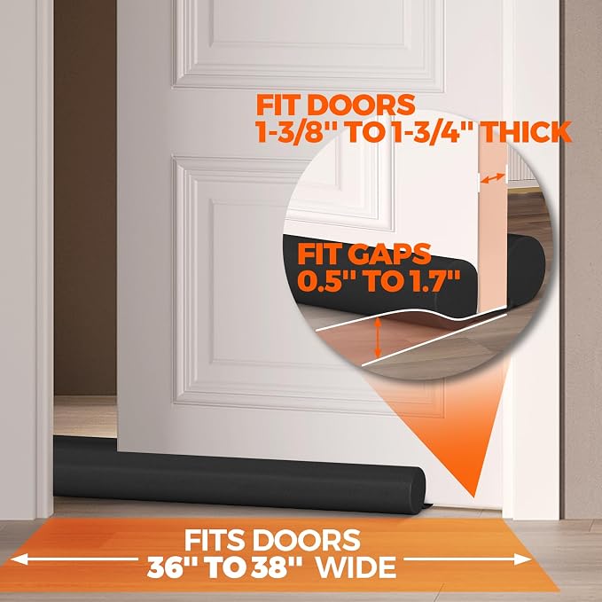 Holikme Under Door Draft Stopper Door Seal Gap Filler Weather Stripping | 38 - Image 5