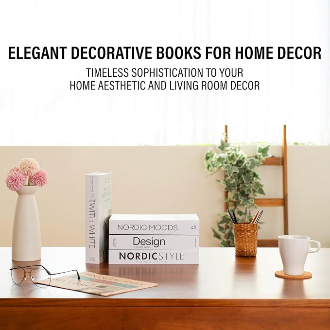 4 Pcs Decorative Books | Faux Black Coffee Table & Shelf Decor | Bold Modern - Image 9