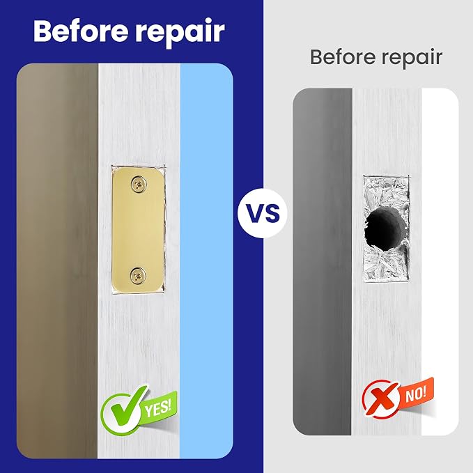 1" x 2-1/4" Door Hole Cover Plate, Stainless Steel Door Strike Filler Plate | - Image 4