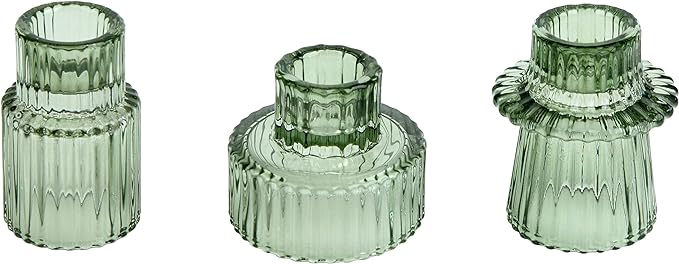 Vixdonos Taper Glass Candlestick Holders Tealight Candle Holders by Vixdonos