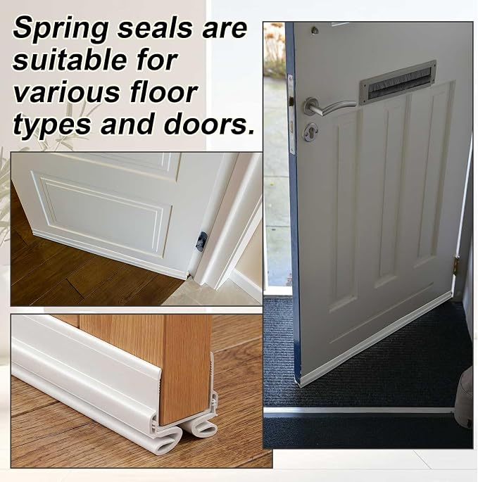 Yaocom 2 Strip 32" Vinyl U Shape Door Bottom Seal Slide on Door Sweep White | - Image 6