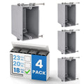 1-Gang New Work Outlet Box, 18 Cubic Inch Single Gang PVC Electrical Box by OhLectric
