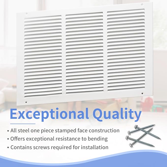 Howeall 18"W x 12"H Steel Return Air Grille, Air Return Vent Cover - Image 2