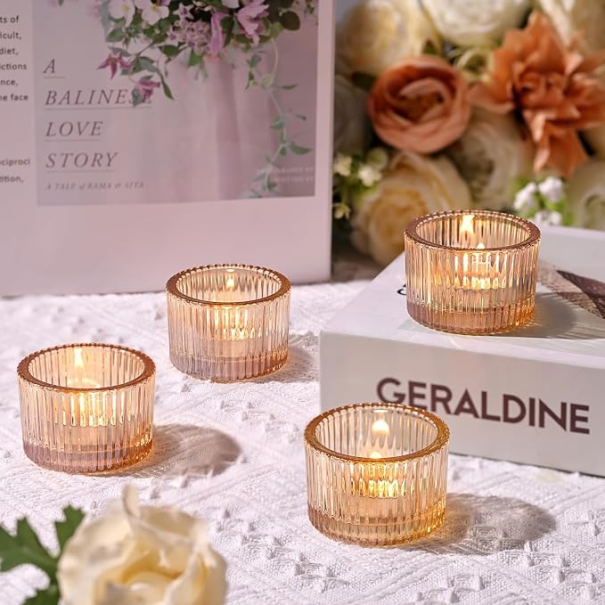 HAVITI 24 Pack Tealight Gold Candle Holders, Votive Tea Light Candle Holder | - Image 4