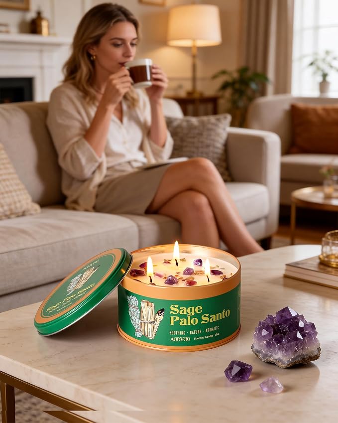 AOOVOO Sage & Palo Santo Candles - Image 8