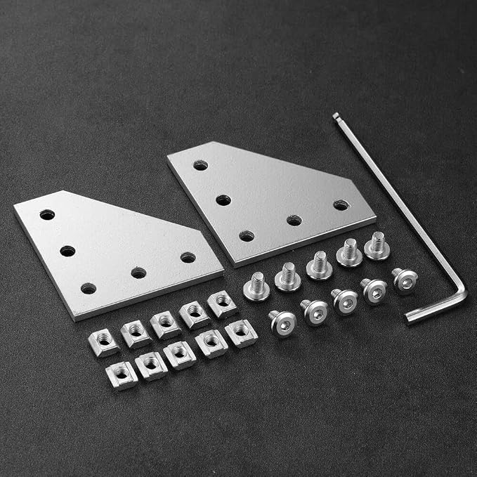 6Sets 2020 Corner Bracket Connectors 5 Hole L Shape Joint Plates - Image 3