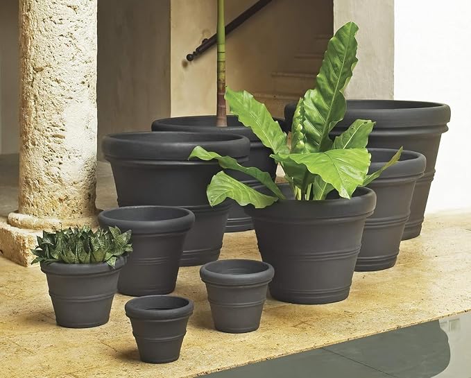 Crescent Garden Brunello Classic Rolled Rim Planter Pot, Indoor/Outdoor - Image 3