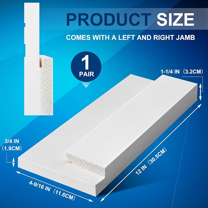CroBlissful 1 Set 12 Inch L x 4-9/16 Inch W x 1-1/4 T Exterior Door Jamb Repair - Image 2